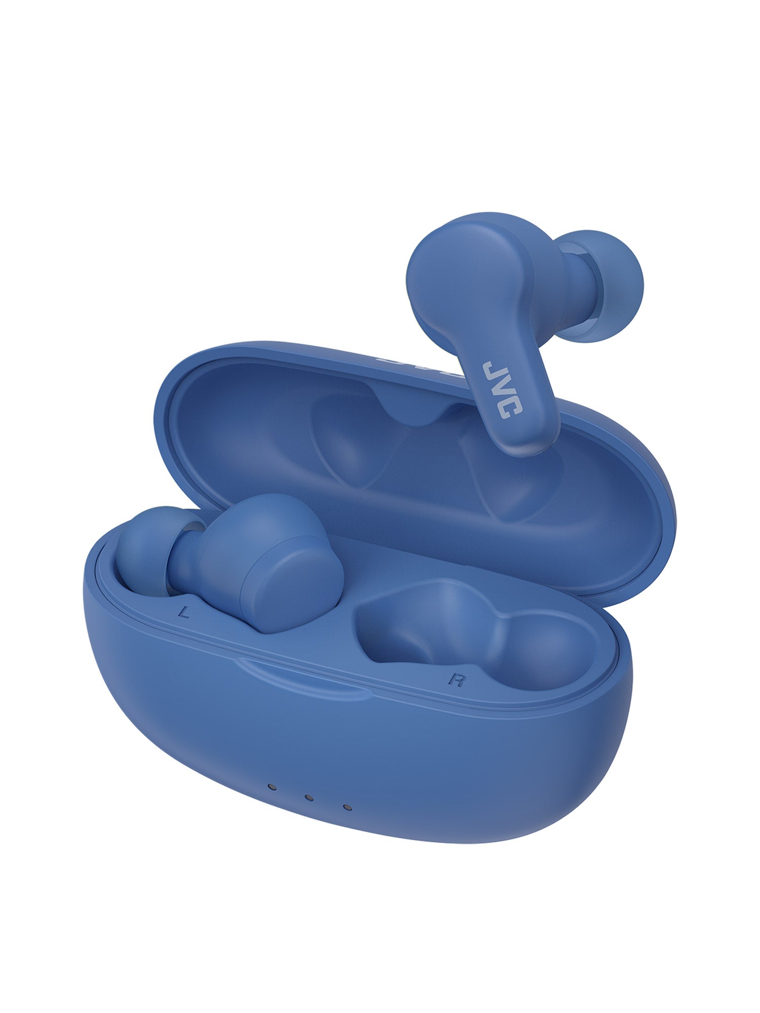 Blue wireless earbuds with charging 2024 case